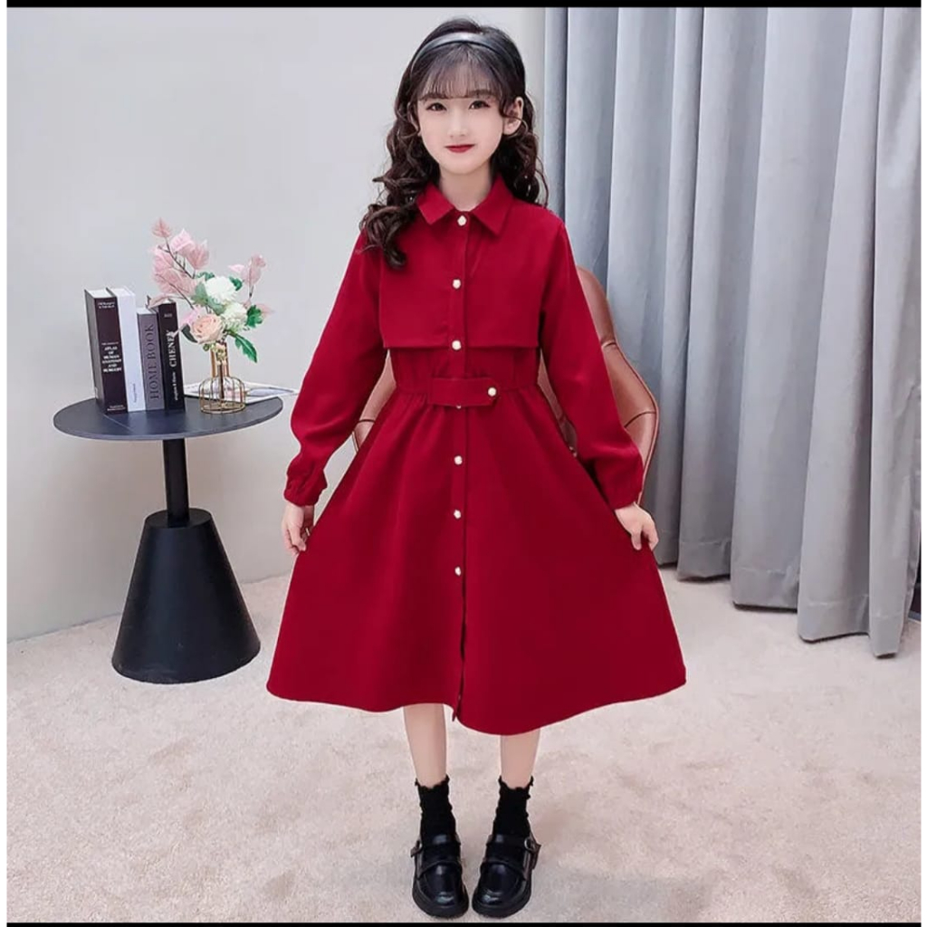 DRESS ANAK KOREA TARISSA/TERBARU/KOREA/BANGKOK/UMUR 7-12 TAHUN