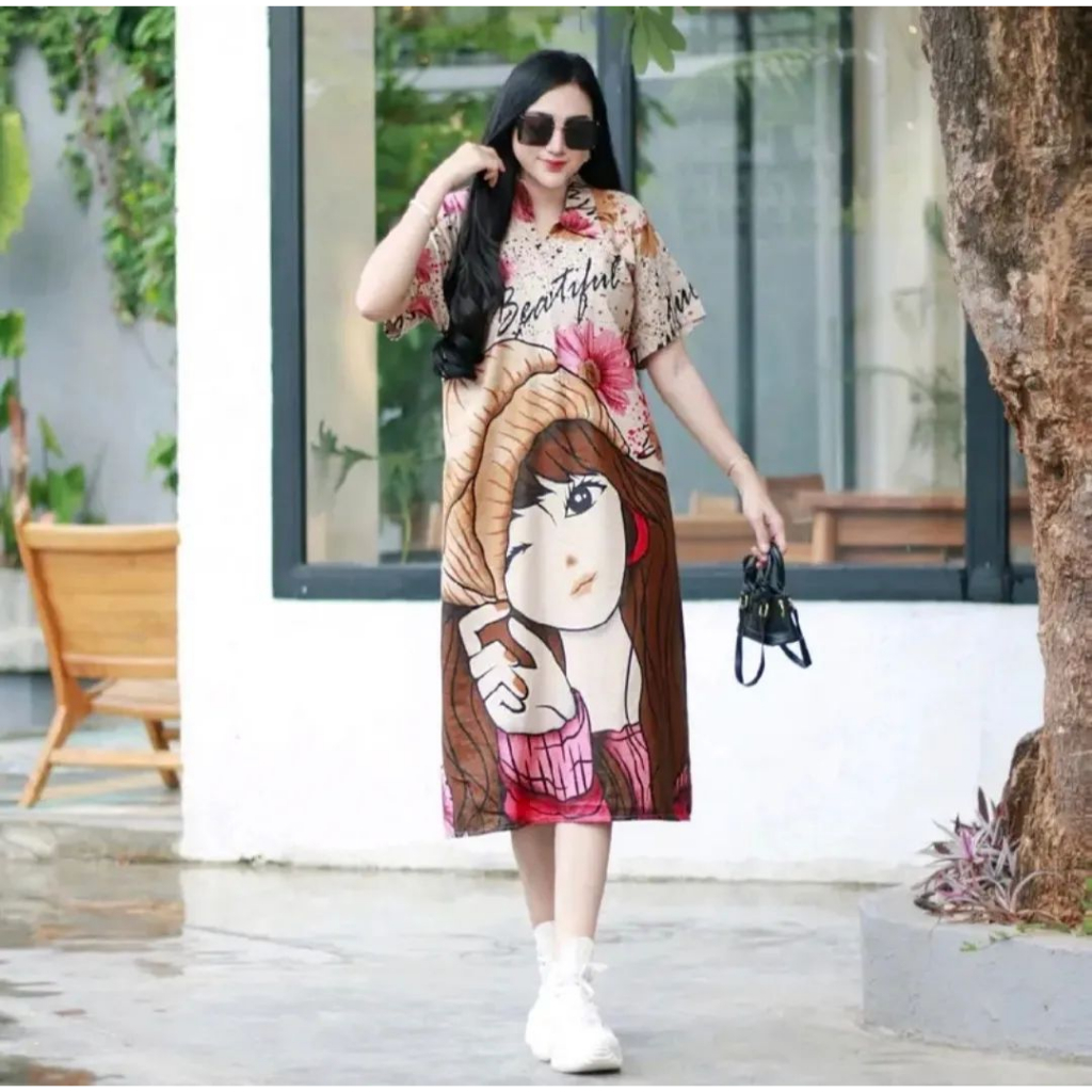 Daster Motif Bella Daster Ibu Ibu Bahan Rayon Adem Model Kekinian Terbaru 2023 Termurah Viral Daster