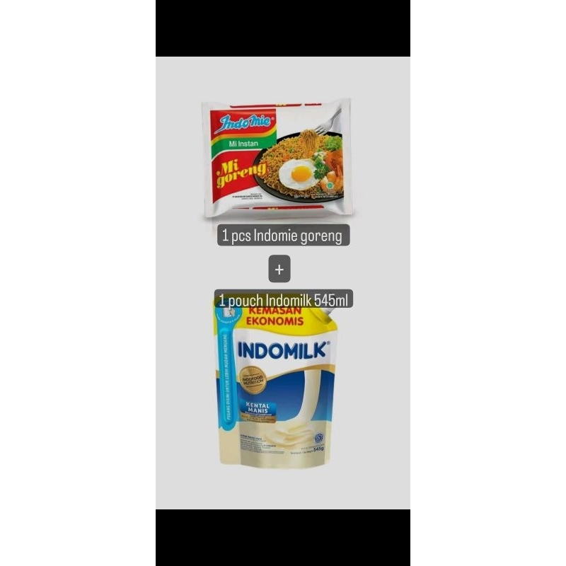 

Indomilk pouch 545 ml + Indomie goreng 1pcs