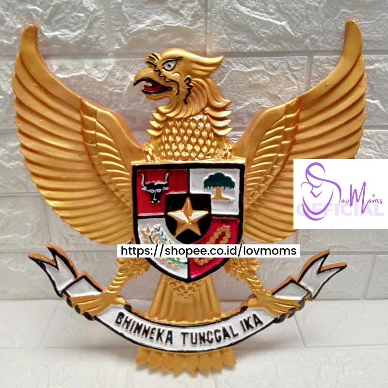 Garuda Pancasila Hiasan Dinding Lambang Fiber Lambang Negara Burung Garuda Gold Fiber 30CM