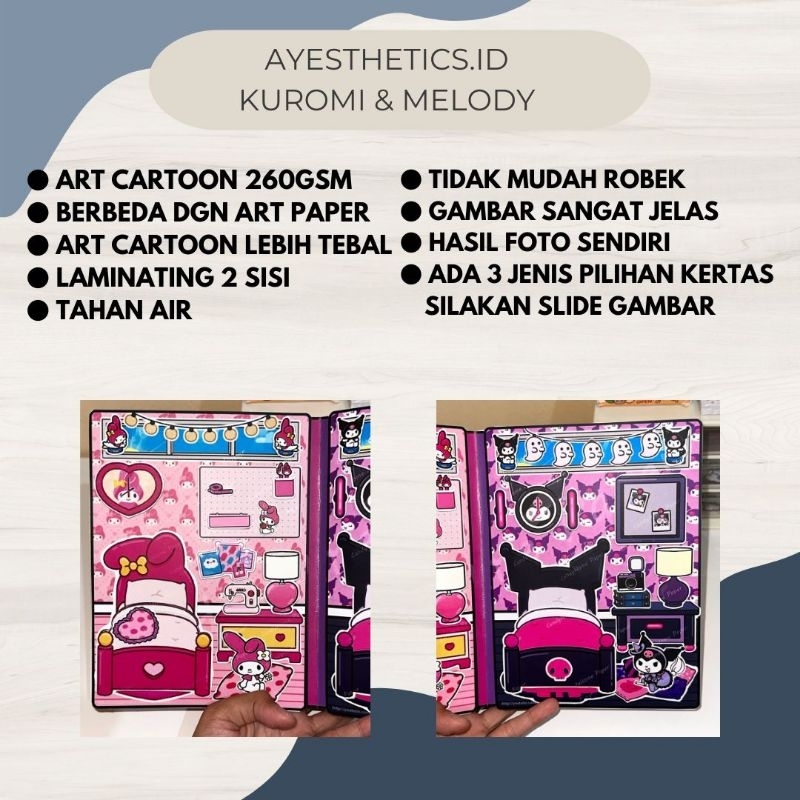 TOCA BOCA WORLD BOOK LIFE KUROMI AND MELODY /  SANGAT TEBAL ART KARTON 260GSM LAMINASI 2 SISI ANTI A