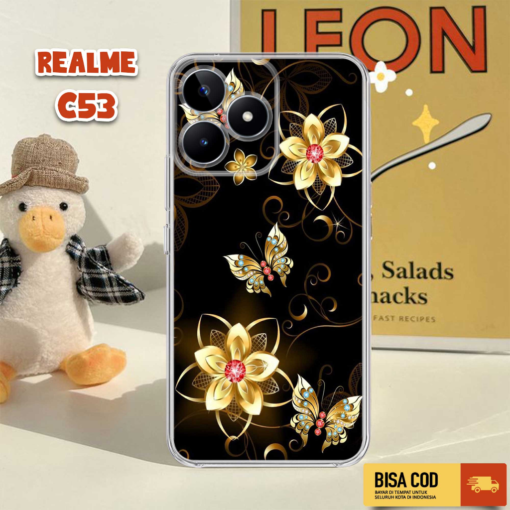 Case REALME C53 2023 - Casing REALME C53 4G TERBARU - MOTIF BUTTERFLY - Softcase Premium Glossy - Ca