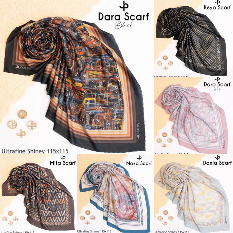 Hijab Segi Empat Motif Terbaru Ala Journey Jp  / Deenay Motif / Hijab Voal Terbaru 2023