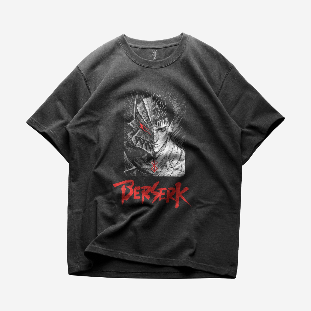 KAOS BAJU GUTS BERSERK | ANIME | T-SHIRT OVERSIZE HITAM VINTAGE BOOTLEG | PRIA WANITA DEWASA ANAK 24