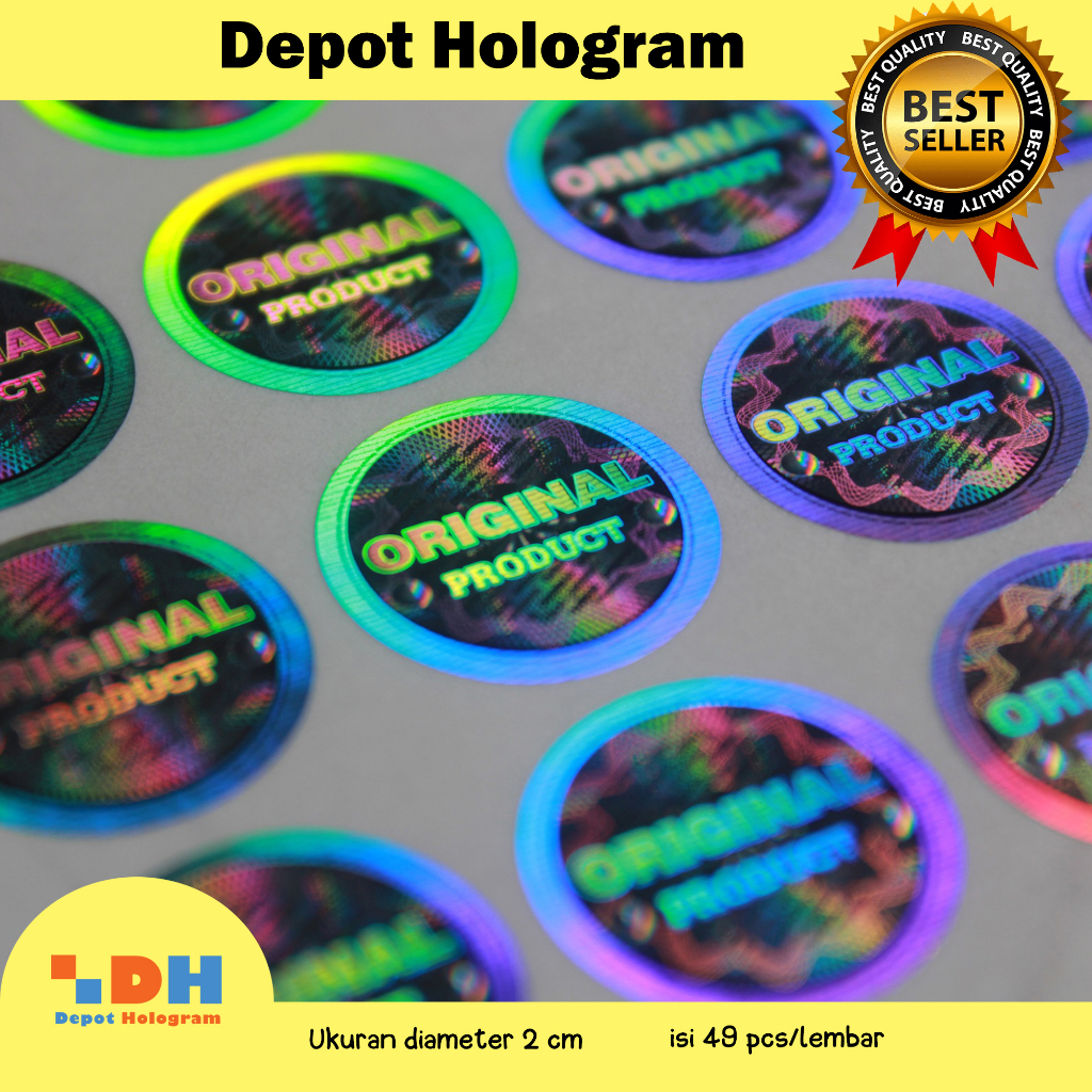 

Pkt ST. Hologram original Product bulat 2 cm SILVER - 50 lbr