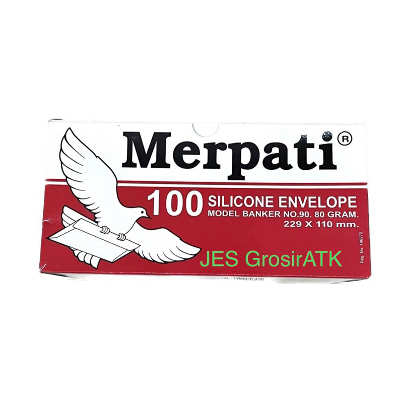 

[MERAH] Amplop Merpati 90 Besar / Amplop Surat Putih 80 gr Besar (229x110mm)