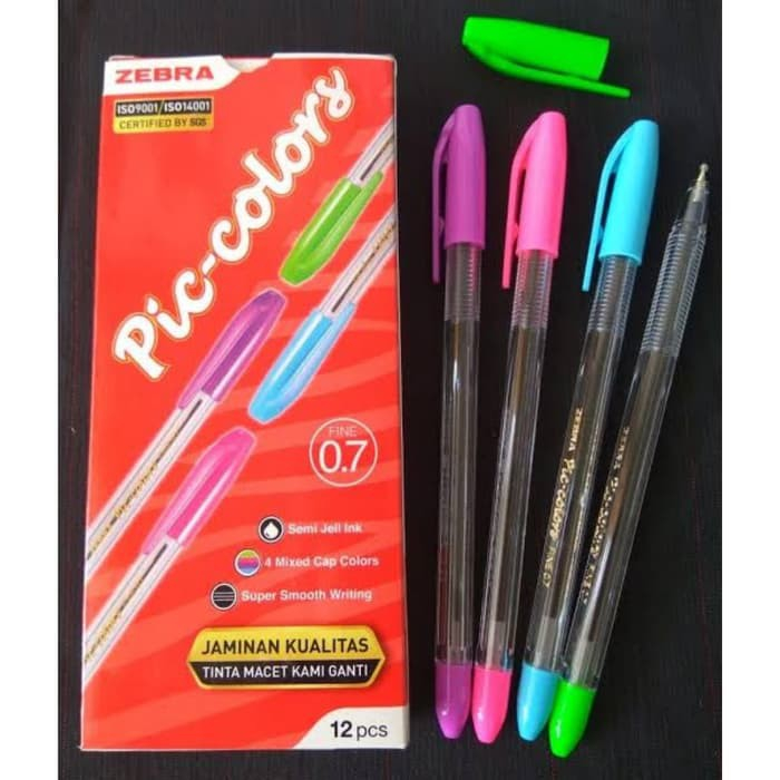 

Pen Zebra Piccolors 0.7 PAK@12pcs/Pena Pic Colors/Ballpoint Pulpen Zebra