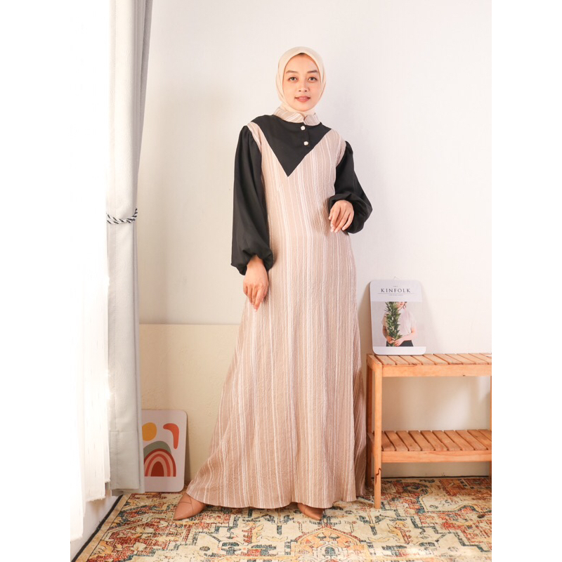 Gamis LongDress Dobby Linen Premium 6468