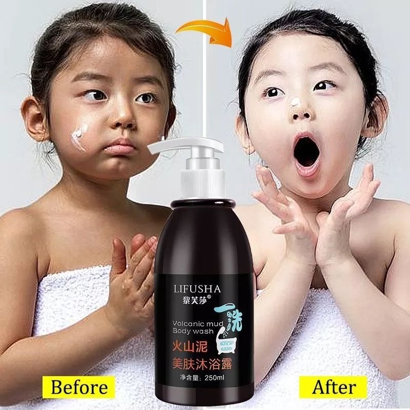 Sabun mandi / body wash  lumpur vulcanik hitam/ volcanic mud