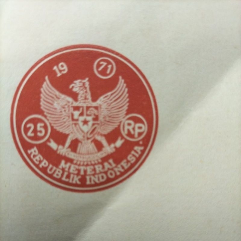 kertas segel tahun 1971 Rp 25 singgle