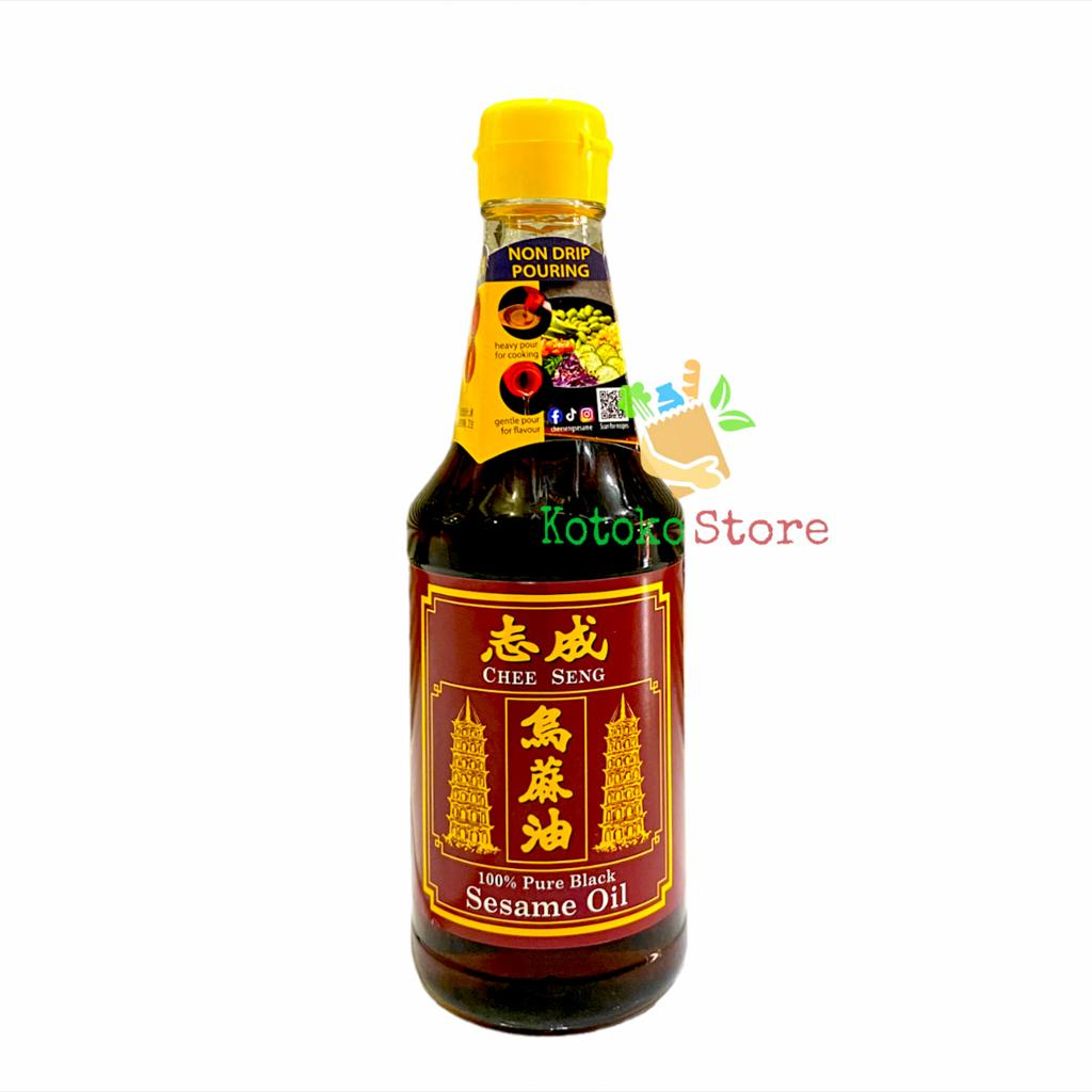 

Chee Seng Pure Black Sesame Oil / Minyak Wijen Hitam Pagoda 320ml