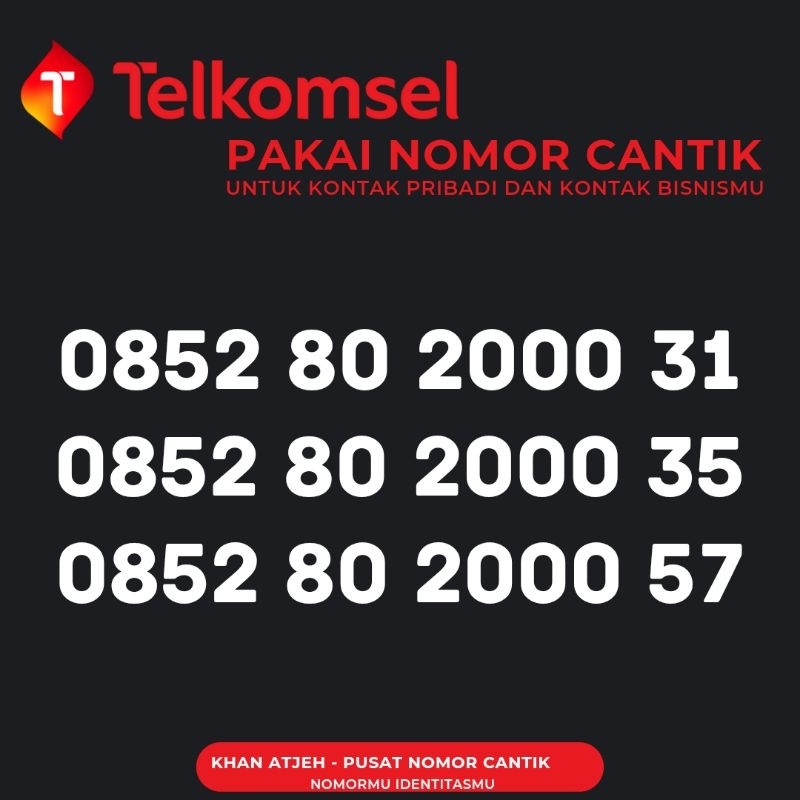 Nomor Cantik Telkomsel Awalan 0852/0853/0823