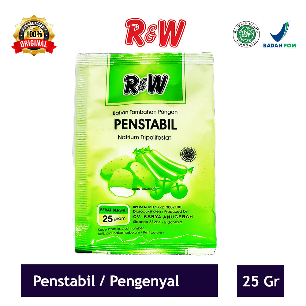 

pengenyal penstabil makanan R&W 10 sachet kemasan 25 grm