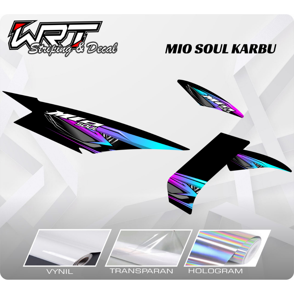 Striping Mio Soul Karbu-Stiker Decal Mio Soul Karbu Racing Rainbow