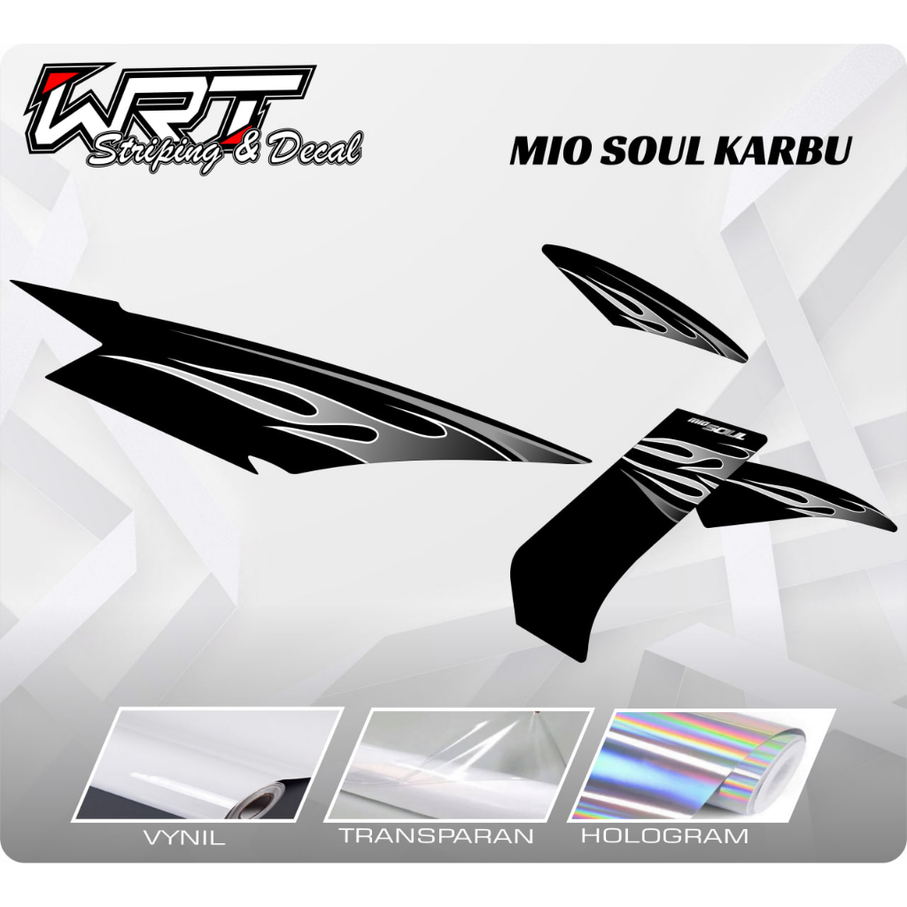 Striping Mio Soul Karbu-Stiker Decal Mio Soul Karbu Api