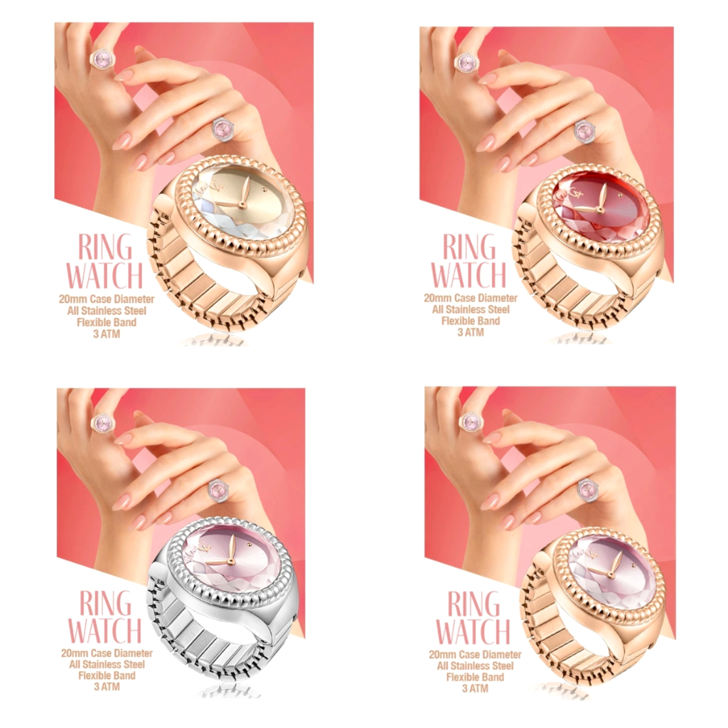 Jam Cincin Wanita AC Alexandre Christie 2B07 Original - Stainless Steel