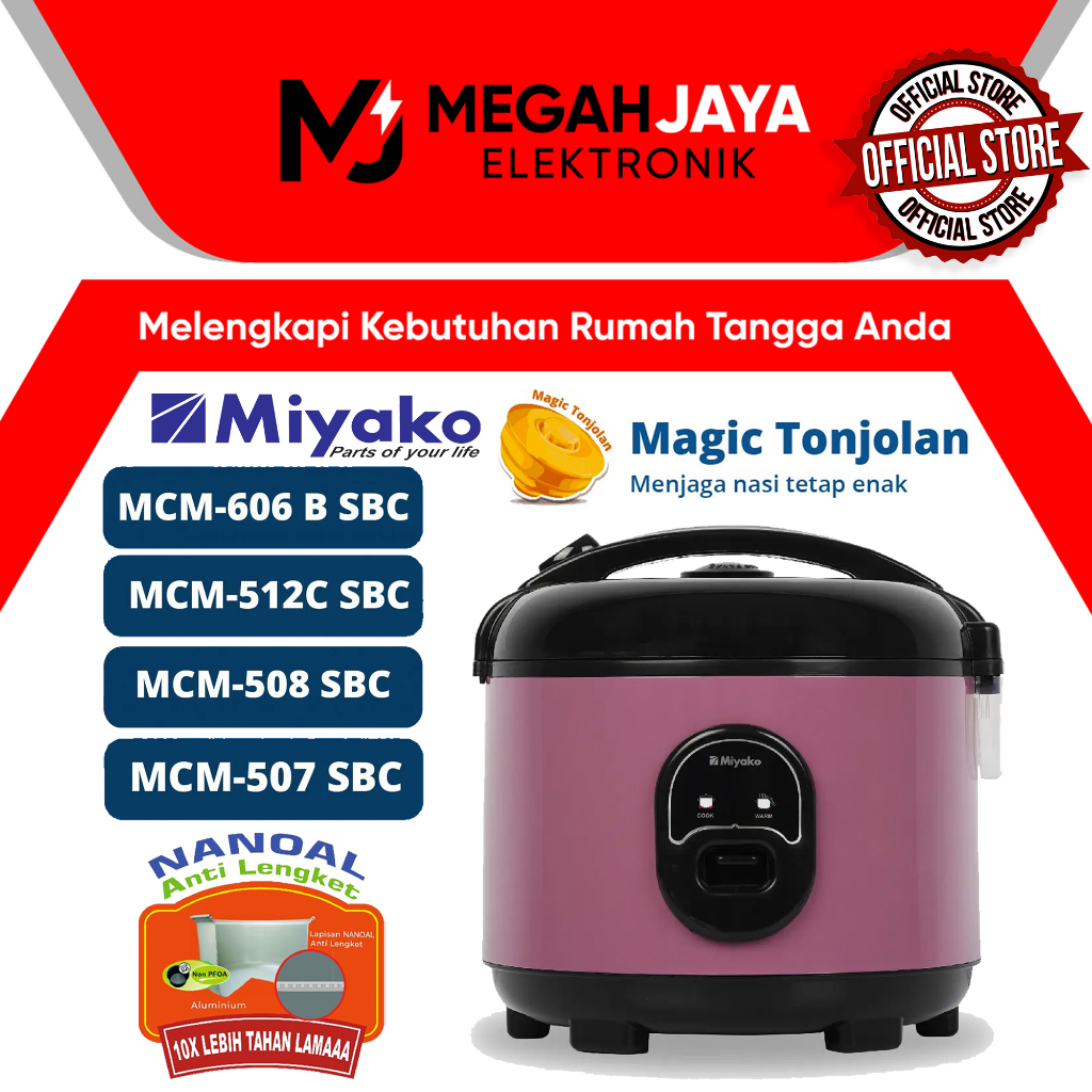 [COD READY] MIYAKO RICE COOKER / MAGIC COM MCM 508 SBC / MCM 507 SBC / MCM-512 C SBC / MCM-606 B SBC