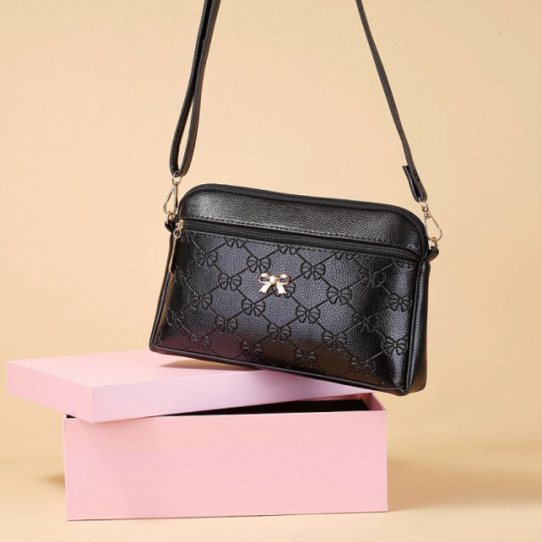 Jual TAS SELEMPANG PESTA WANITA KULIT HITAM PICEA TA402B5 MINI SLING BAG Diskon