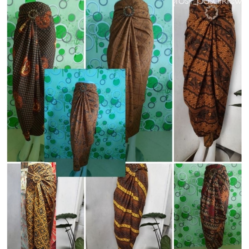 Rok lilit serut wrap skirt batik kawong Sogan random/jarik plisket/rok plisket batik/rok batik/rok l