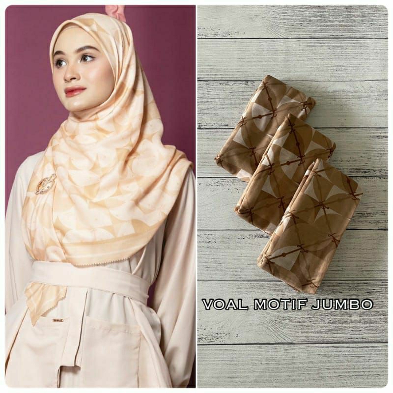 KERUDUNG SEGI EMPAT VOAL MOTIF 130X130