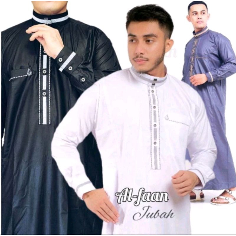 JUBAH PRIA GAMIS PRIA MODEL TERBARU AL FAAN LENGAN MANSET