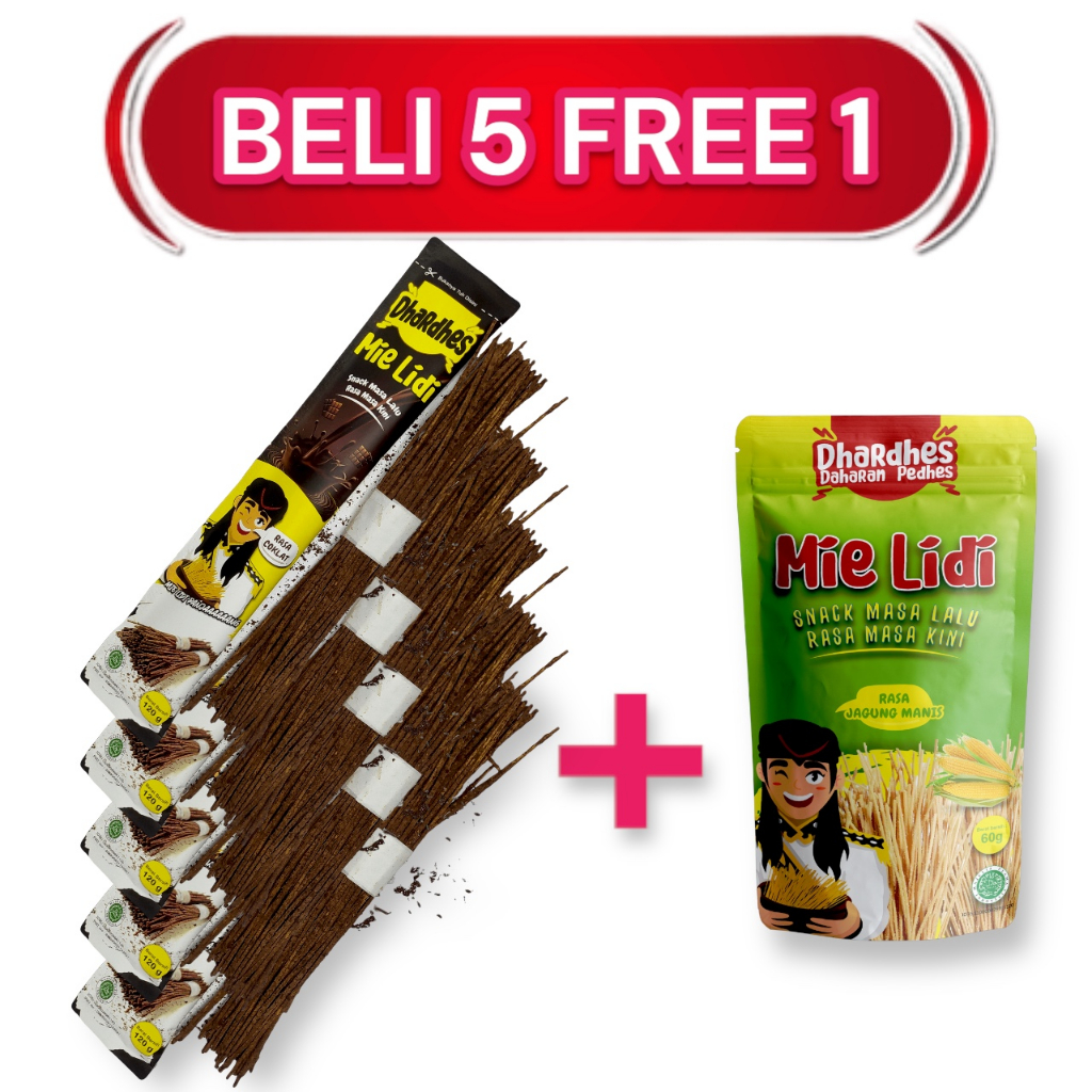 

BELI 5 MIE LIDI 120G RASA COKLAT FREE 1 MIE LIDI DHARDHES 60G