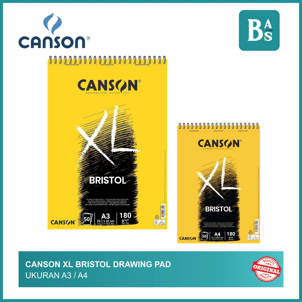

Canson - XL Bristol Drawing Pad 180gsm A3/A4 - SketchPad - Sketchbook - Bali Artemedia