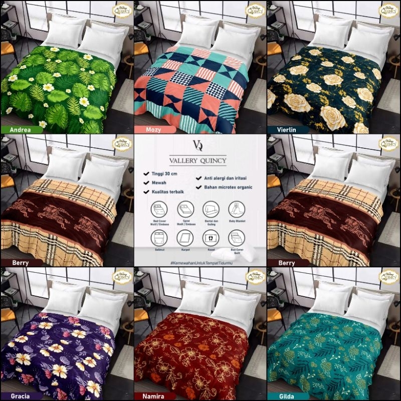Selimut Vallery Quincy Jumbo 220x220 - Motif Bunga Abstrak Geometri