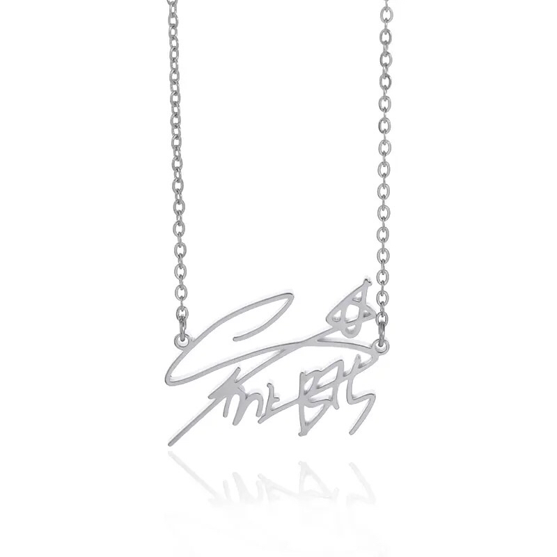 Kalung Bts Suga Member Bts Suga Titanium Kalung Tandatangan BTS SUGA