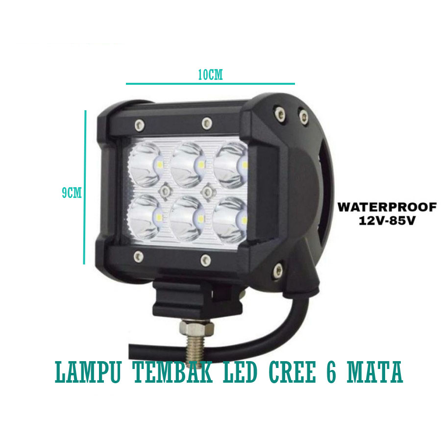 Lampu Tembak LED CREE BAR 6 Mata Motor Mobil
