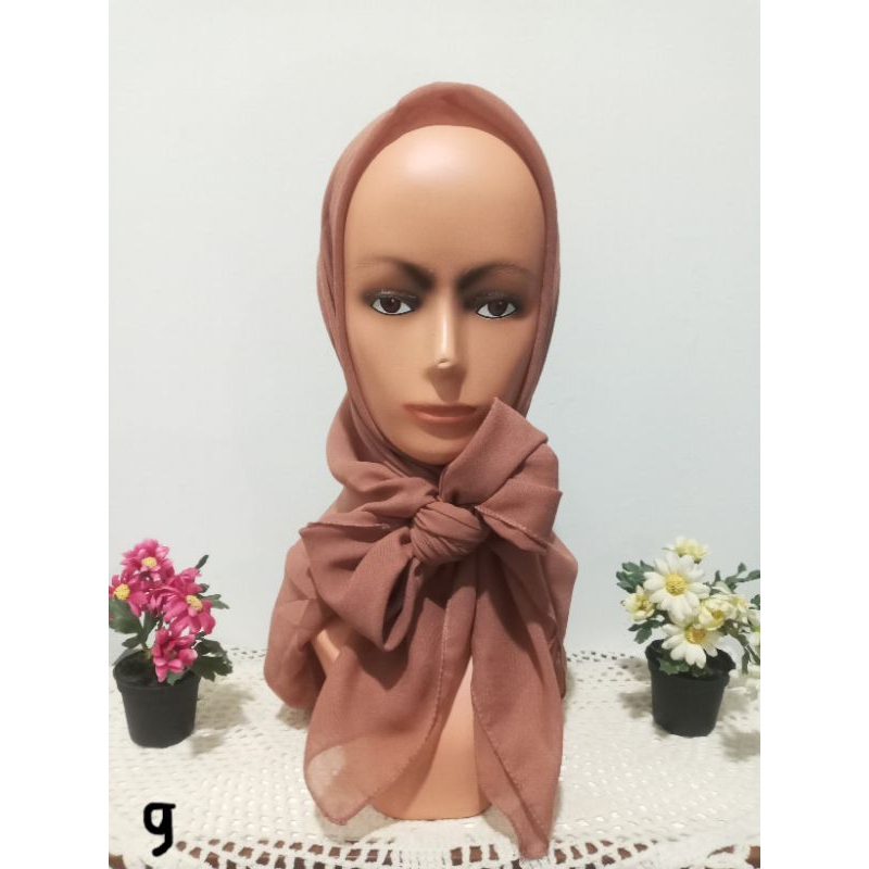 hijab/jilbab segi empat premium polos/kerudung segi empat polos Polycotton/katun