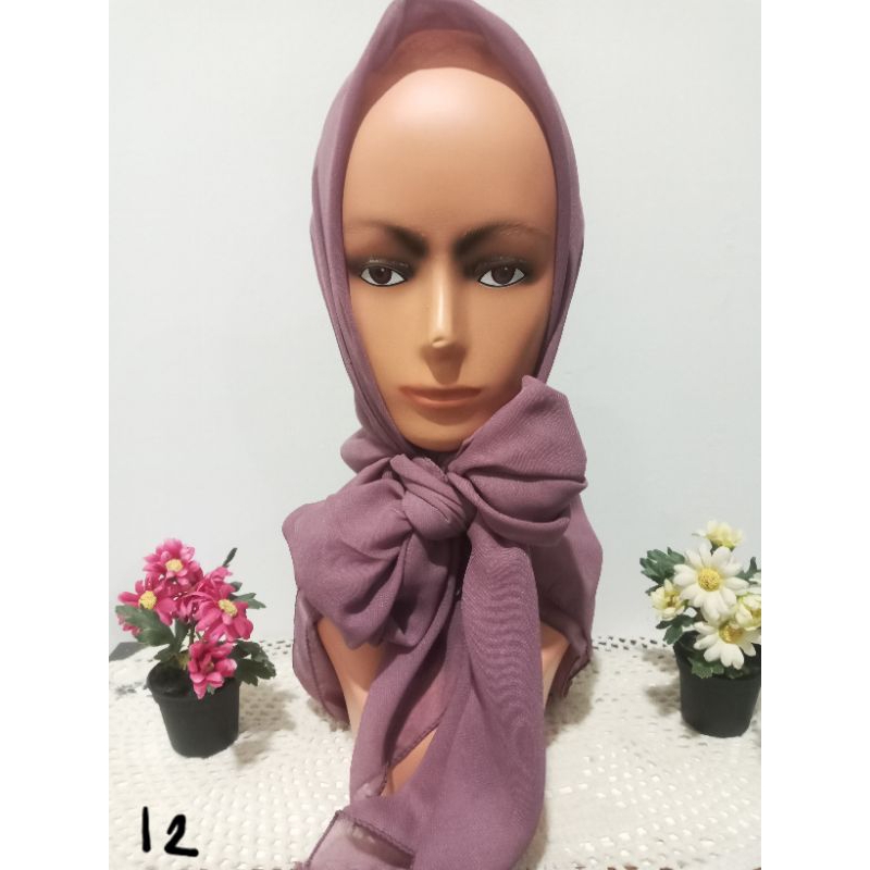 hijab/jilbab segi empat premium polos/kerudung segi empat Polycotton/katun
