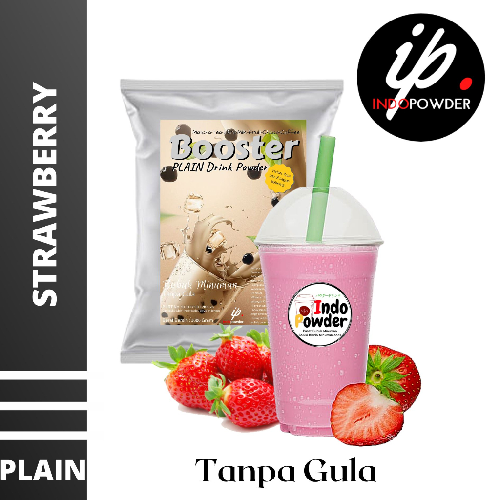 

PLAIN Bubuk Minuman STRAWBERRY 1Kg - Bubuk STRAWBERRY TANPA GULA 1Kg - STRAWBERRY Bubuk 1Kg