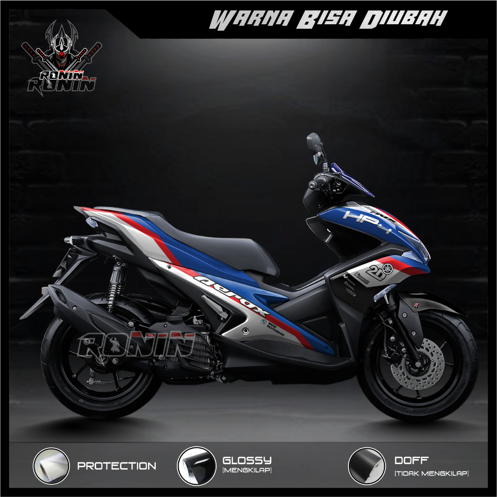 Sticker Decal FULL BODY All New Aerox 155 Connected Motif BMW HP4 Livery