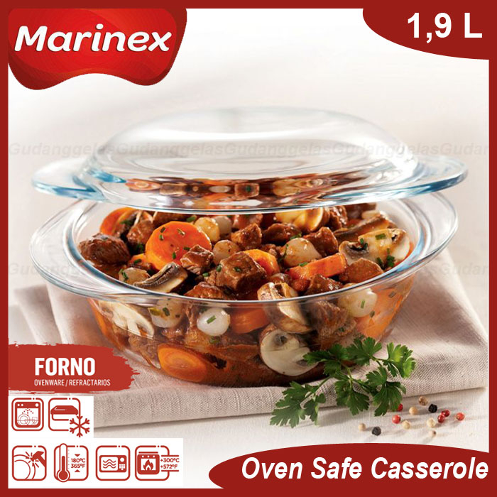 Casserole Kaca Oven 1,9L MARINEX Large Casserole Oven/Casserole Oven/Mangkok Casserole Marinex
