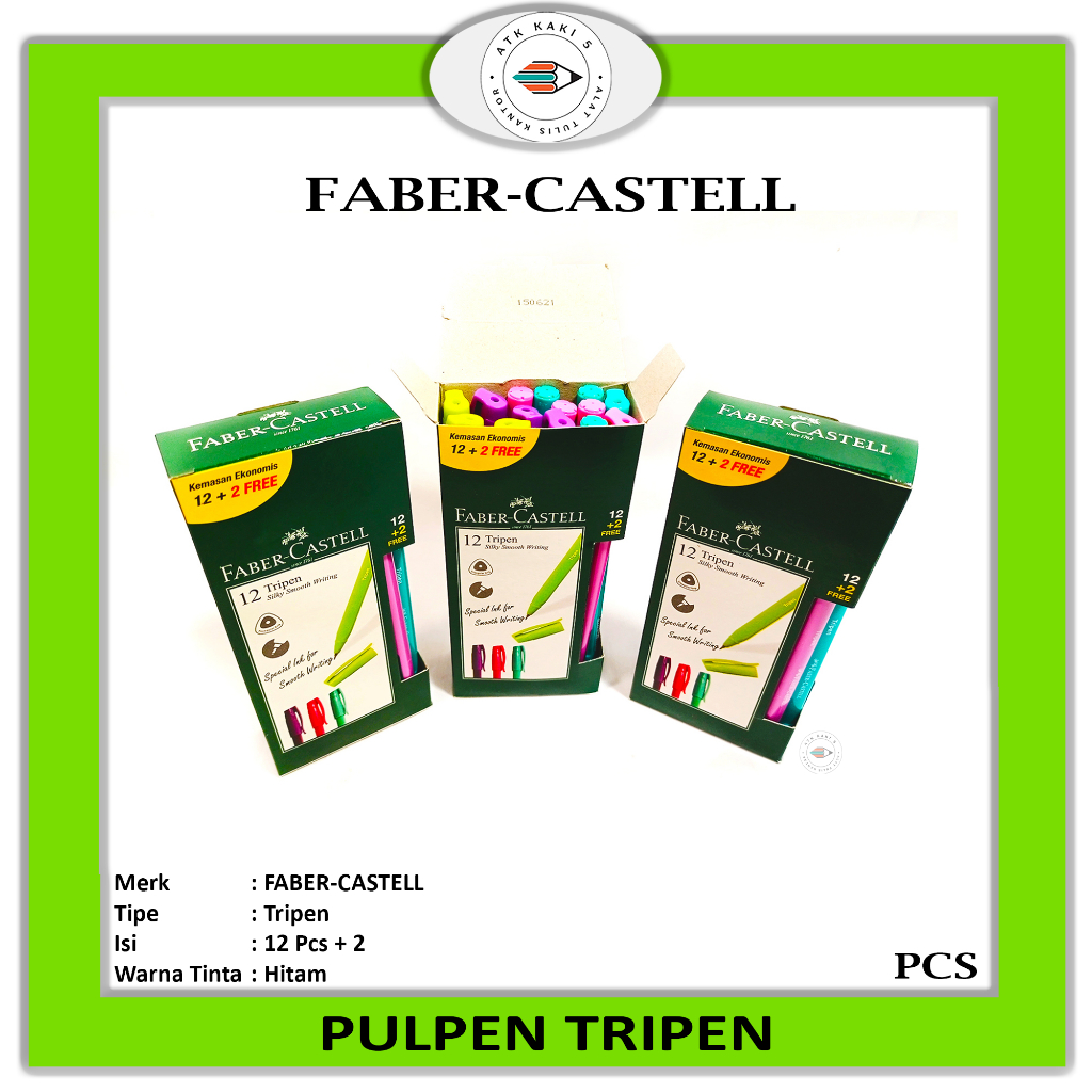 

FABER-CASTELL - Ball Pen Pulpen Tripen Hitam - Pcs