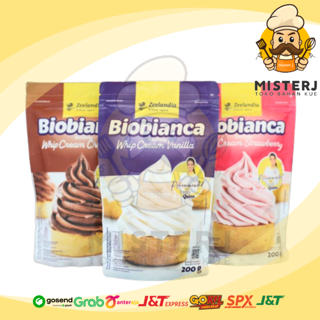 

Zeelandia Biobianca Non Dairy | Vanilla | Straberry | 200 Gram | Whip Cream Powder | Whipp Cream Bubuk