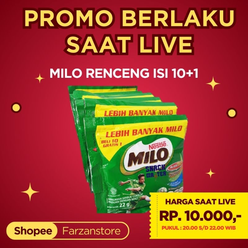 

MILO Renceng Isi 10 Pcs + 1 Pcs