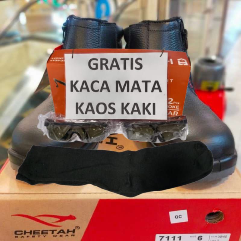 sepatu safety cheetah 7111 H / Sepatu Kerja Safety Cheetah 7111 Hitam / Safety Shoes Original Cheeta