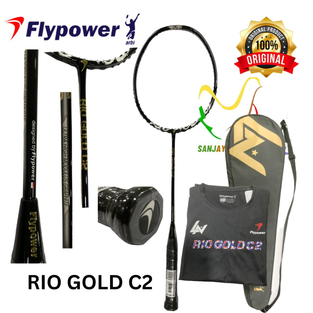 RAKET FLYPOWER BADMINTON BULUTANGKIS FLYPOWER RIO GOLD C2 RIOGOLD C2 ORIGINAL