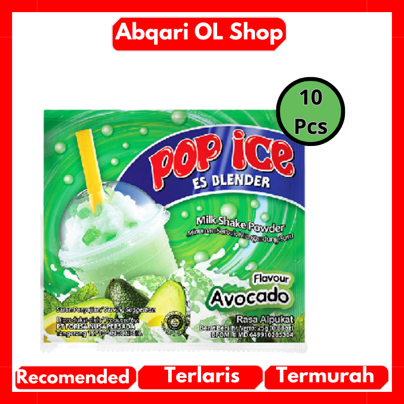 

Pop Ice Milk Shake Powder Rasa Alpukat 24gr Dapat 1 Renceng Isi 10 Saset