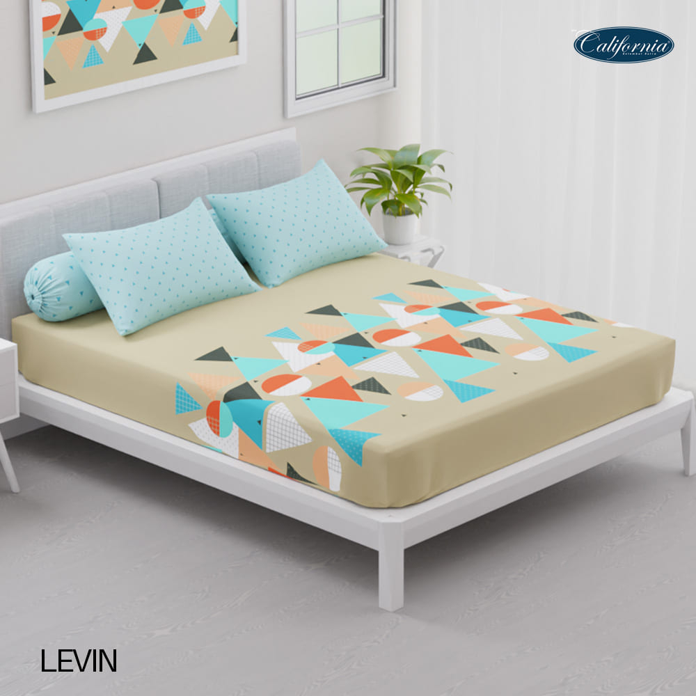 CALIFORNIA Sprei King Fitted Bantal 4 180x200 Levin