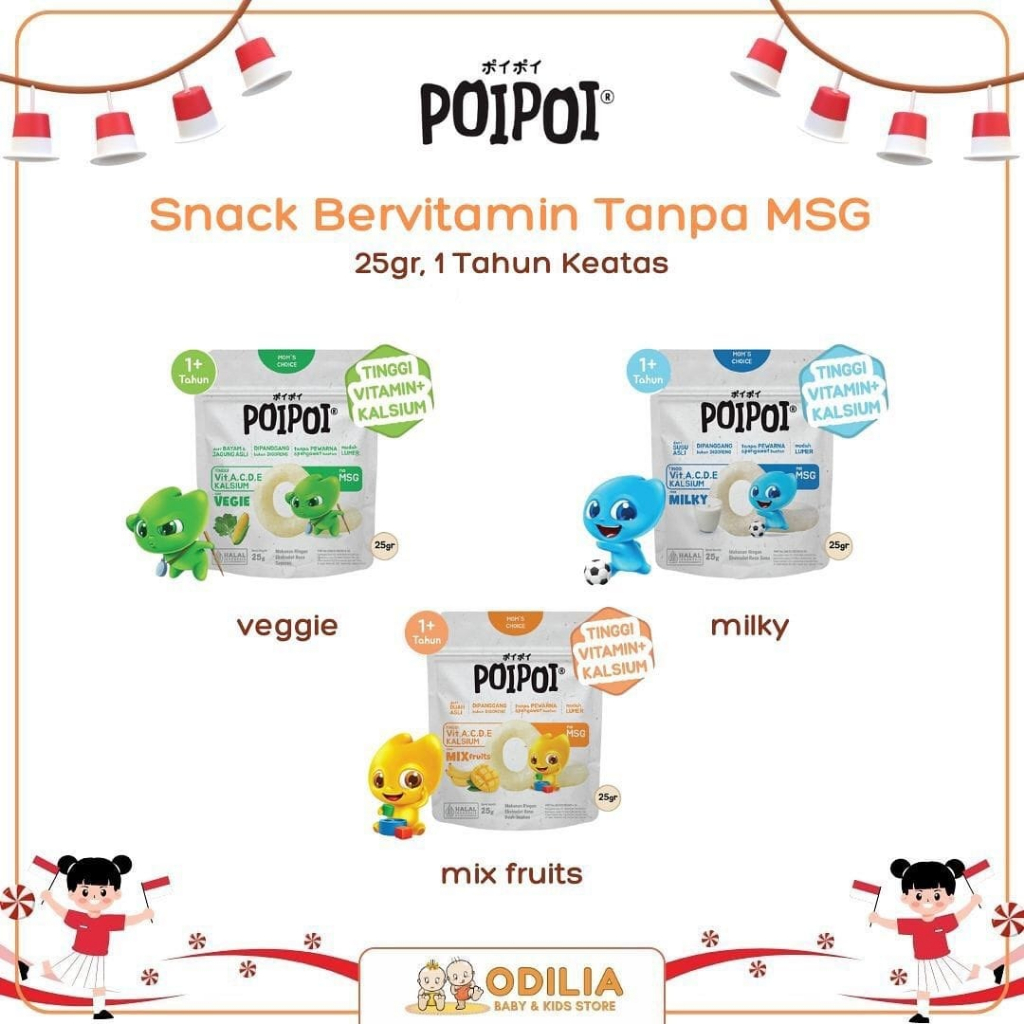 

Poipoi Snack Bervitamin 25gr - Snack No MSG