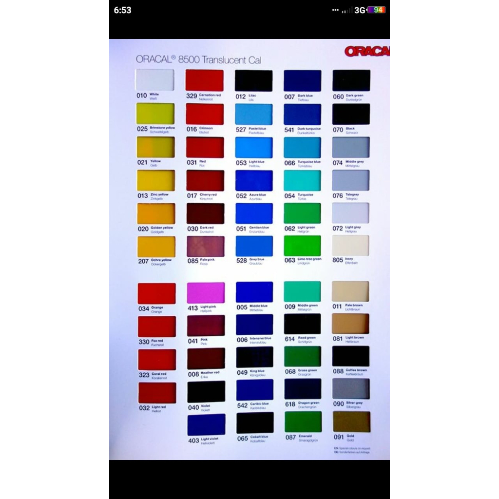 

Promo Oracal Stiker 8500 Translucent 1 Roll (50 Meter)