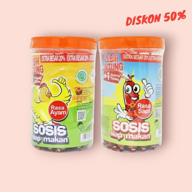 

SOSIS SO NICE SAPI DAN AYAM LEZAT HALAL 1 TOPLES ISI 24 BIJI