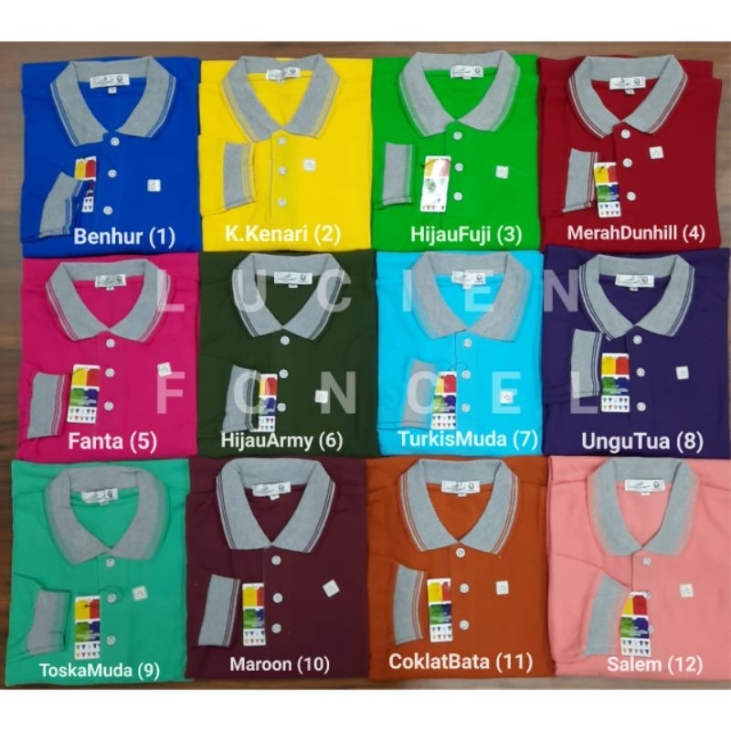 polo t-shirt seragam lengan panjang UK S-XXXL