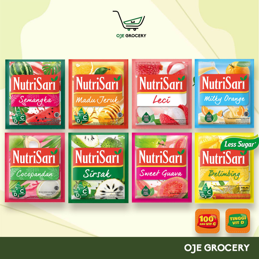 

NUTRISARI (10 SACHET) - BUBUK MINUMAN ANEKA RASA - ALL VARIANT