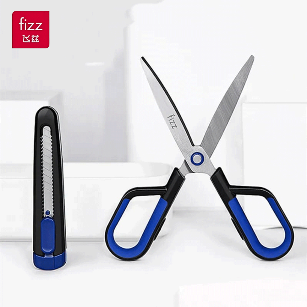 

Fizz FZ21210-A 2in 1 Gunting & Cutter Multifungsi Scissors Integration