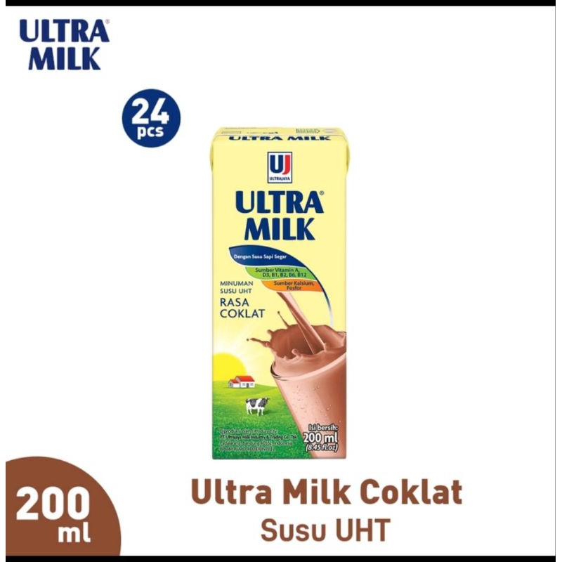 

SUSU ULTRA COKLAT 200ML (1Dus 24pc)