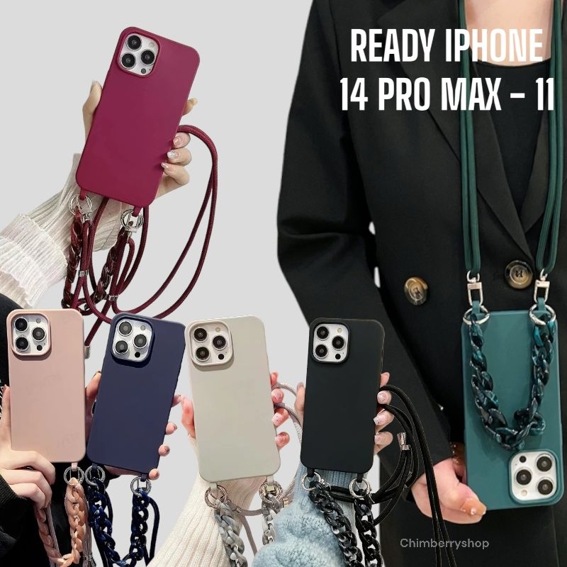 [ Ready ] 3in1 (1/3) Multicase Lanyard Sling Chain Case Casing Tali Selempang Iphone 15 14 Plus 13 1